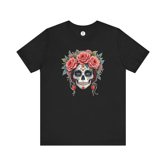 Rosalinda · Floral Sugar Skull Bella Canvas Tee · Dia de los Muertos Unisex T-Shirt