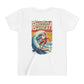 Youth Surfing Santa Tee — "Surfin' Santas" Christmas Beach Holiday Shirt