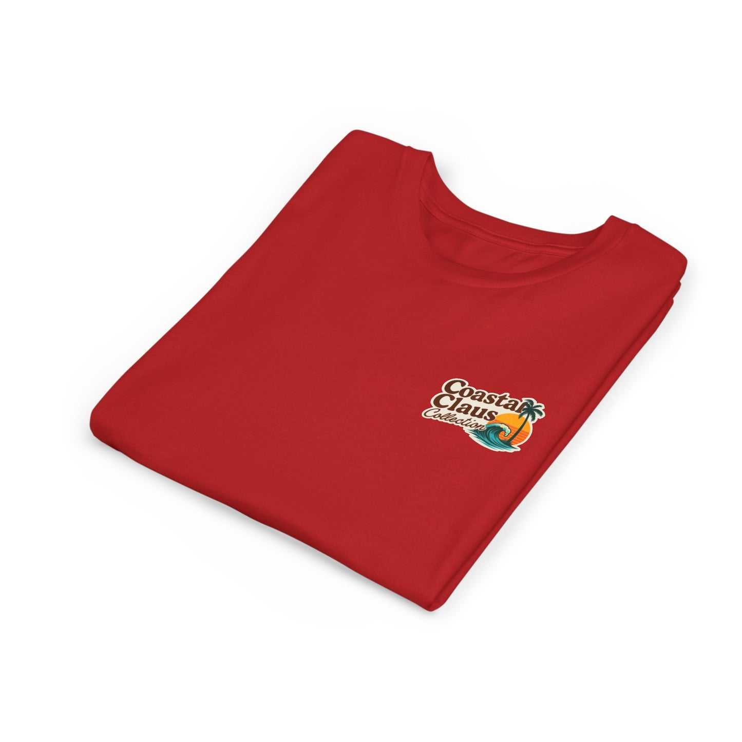 Youth Tee - "Surf Into the Season" Surf Christmas Shirt (Coastal Claus Holiday Tee)