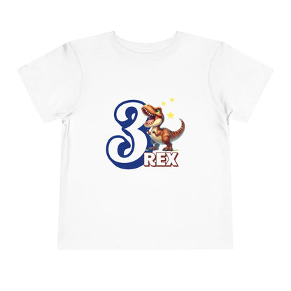 3-Rex Birthday Toddler Short Sleeve Tee
