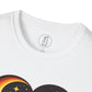 Retro Space Coast Surfing Astronaut Rocket Heart Tee