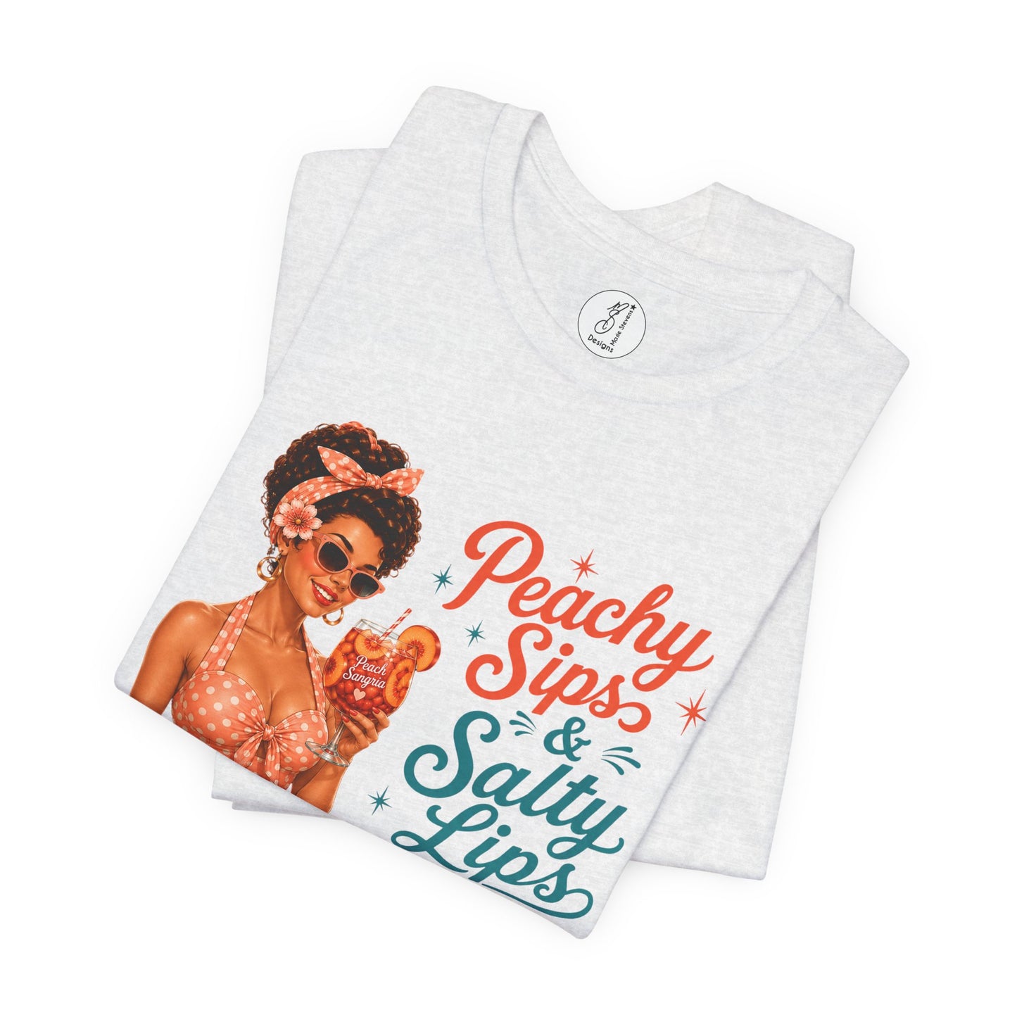 Retro Pin Up Peachy Sips Unisex Tee