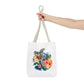 Colorful Floral Turtle Tote Bag