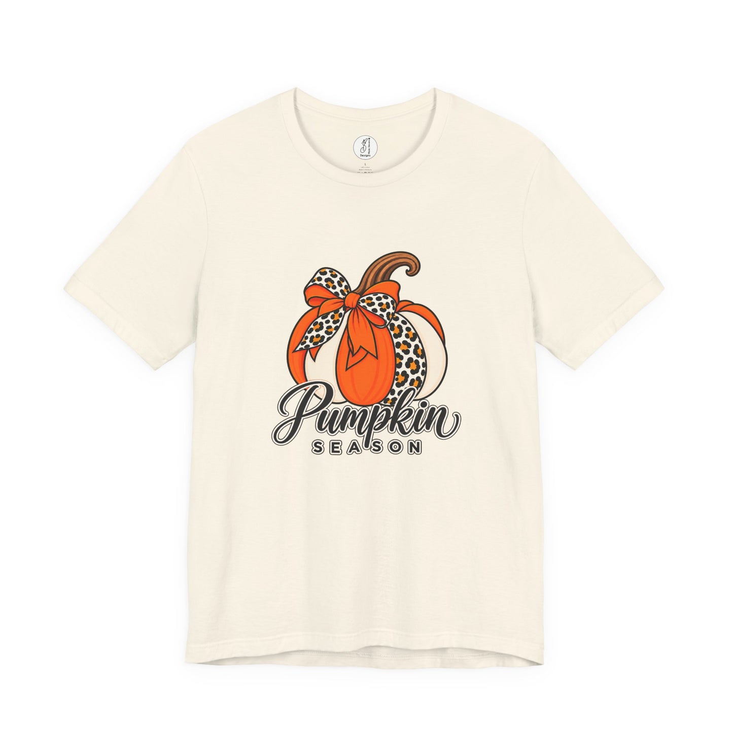 Pumpkin Season Tee — Leopard Bow Fall Pumpkin Graphic T‑Shirt