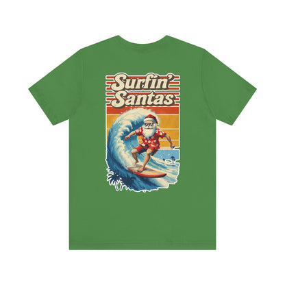 Surfin’ Santa – Retro Coastal Christmas Tee