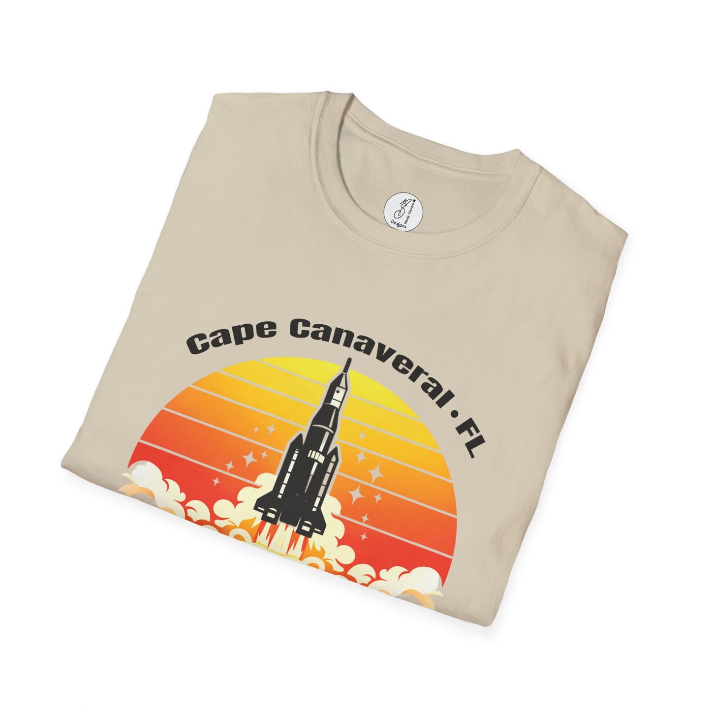 Artemis II Launch Crew T-Shirt — Cape Canaveral Retro Rocket Tee