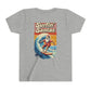 Youth Surfing Santa Tee — "Surfin' Santas" Christmas Beach Holiday Shirt