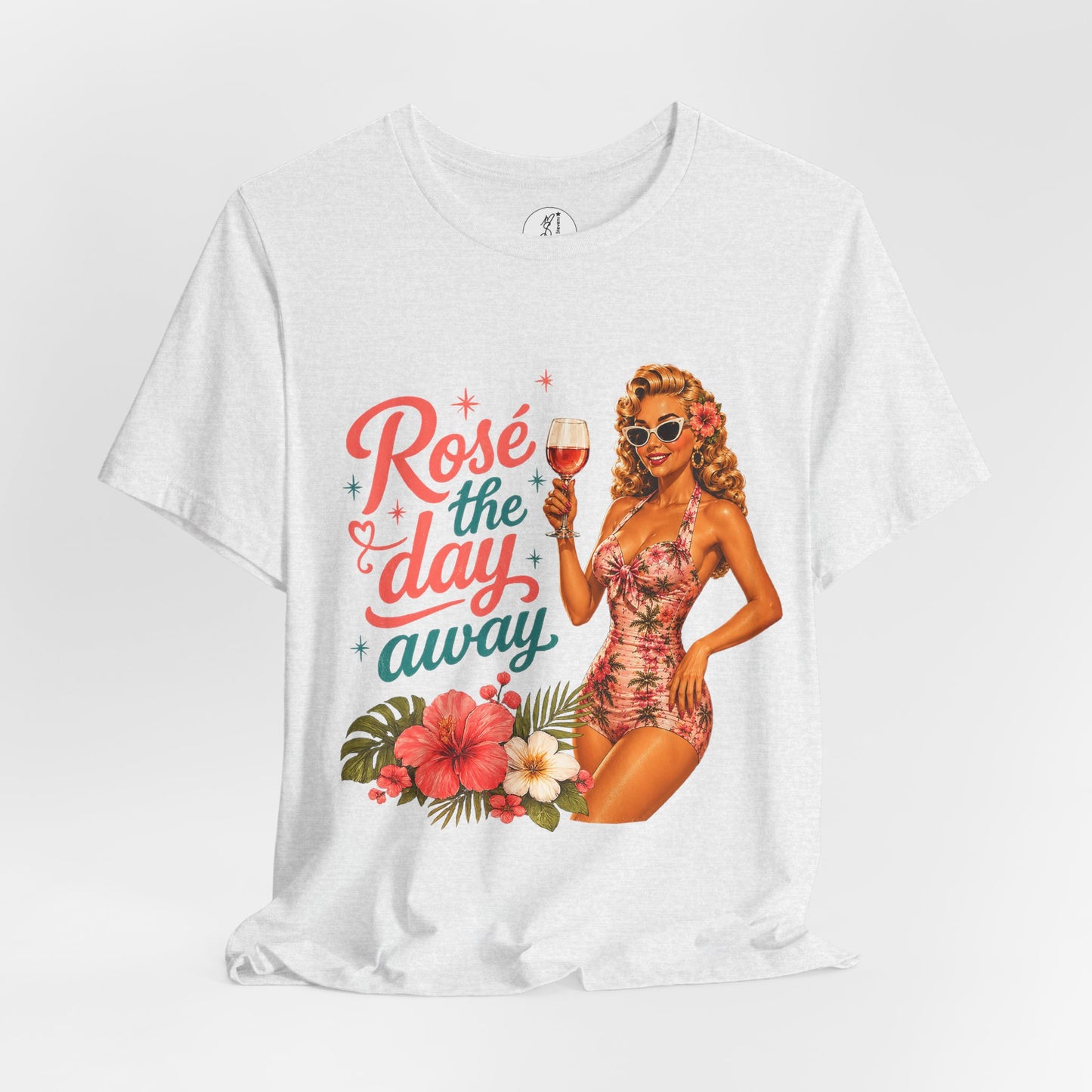 Retro Pin Up Rosé the Day Away Unisex Tee
