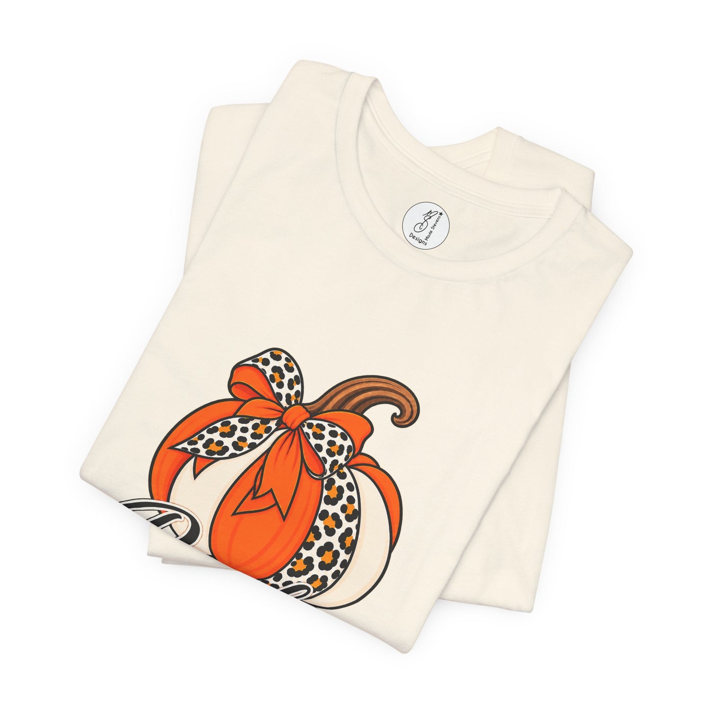 Pumpkin Season Tee — Leopard Bow Fall Pumpkin Graphic T‑Shirt