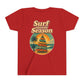 Youth Tee - "Surf Into the Season" Surf Christmas Shirt (Coastal Claus Holiday Tee)