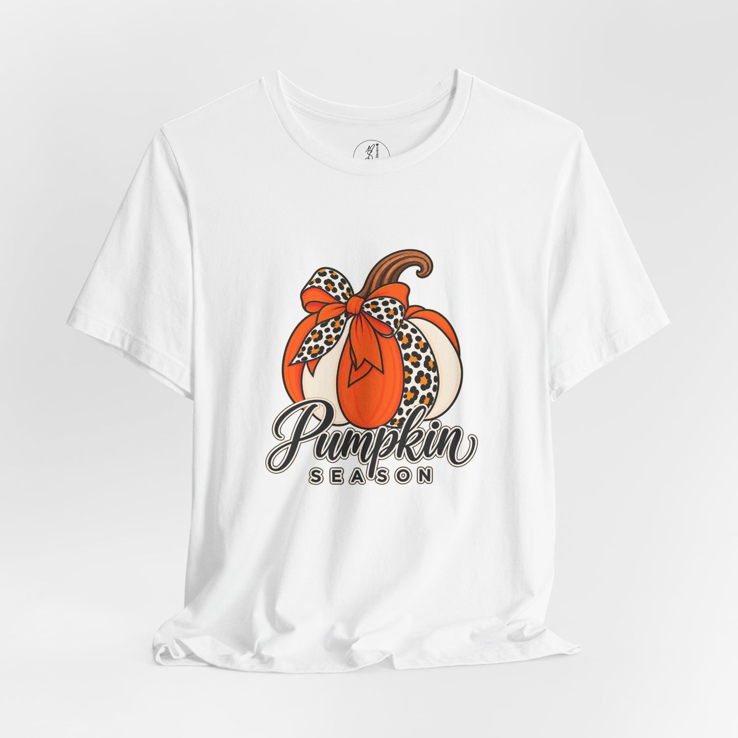 Pumpkin Season Tee — Leopard Bow Fall Pumpkin Graphic T‑Shirt