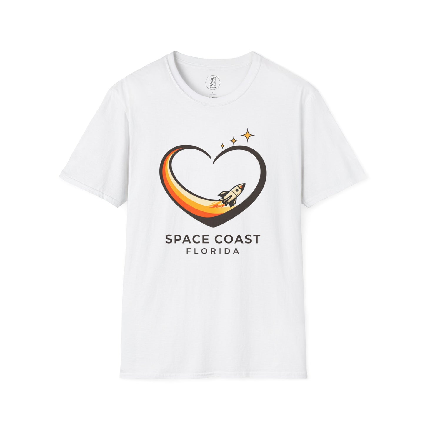 Space Coast Florida Rocket Heart T-Shirt