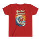 Youth Surfing Santa Tee — "Surfin' Santas" Christmas Beach Holiday Shirt