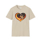 Retro Space Coast Surfing Astronaut Rocket Heart Tee
