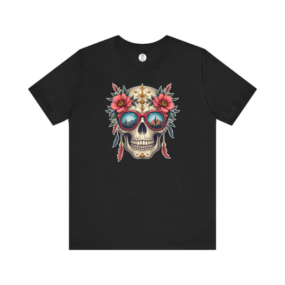 Santiago · Desert Wanderer Sugar Skull Tee · Dia de los Muertos Unisex Tee