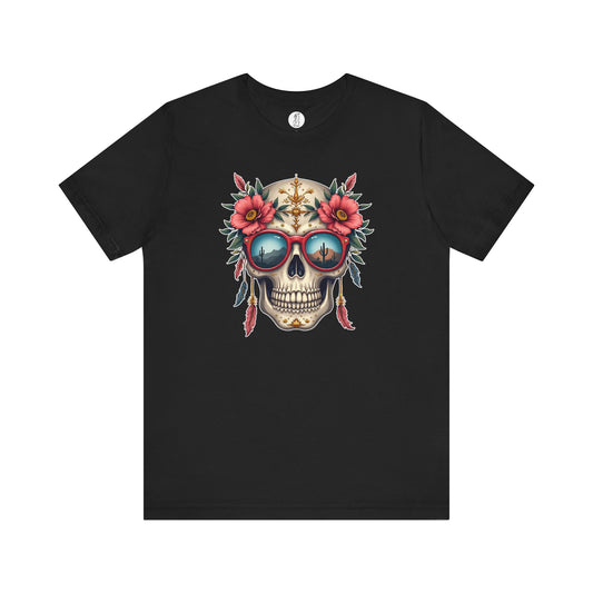 Santiago · Desert Wanderer Sugar Skull Tee · Dia de los Muertos Unisex Tee