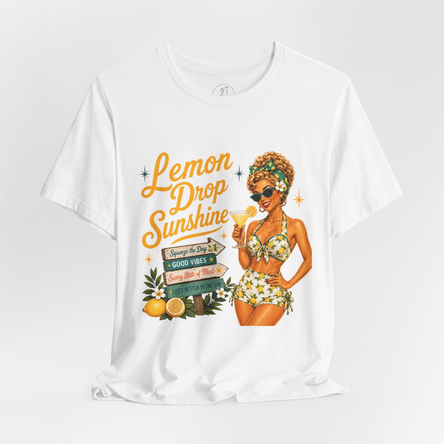 Retro Pin Up Lemon Drop Sunshine Unisex Tee