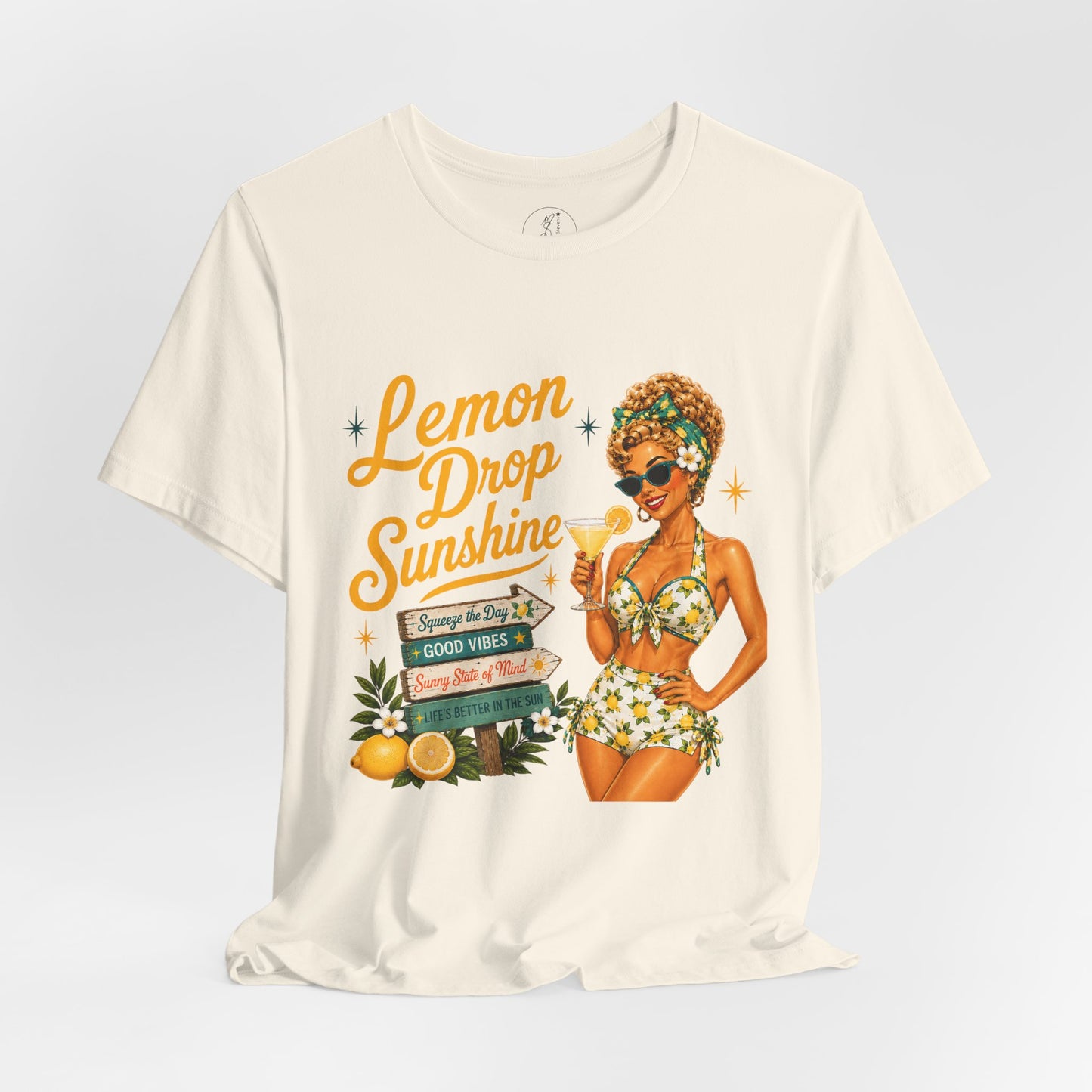 Retro Pin Up Lemon Drop Sunshine Unisex Tee