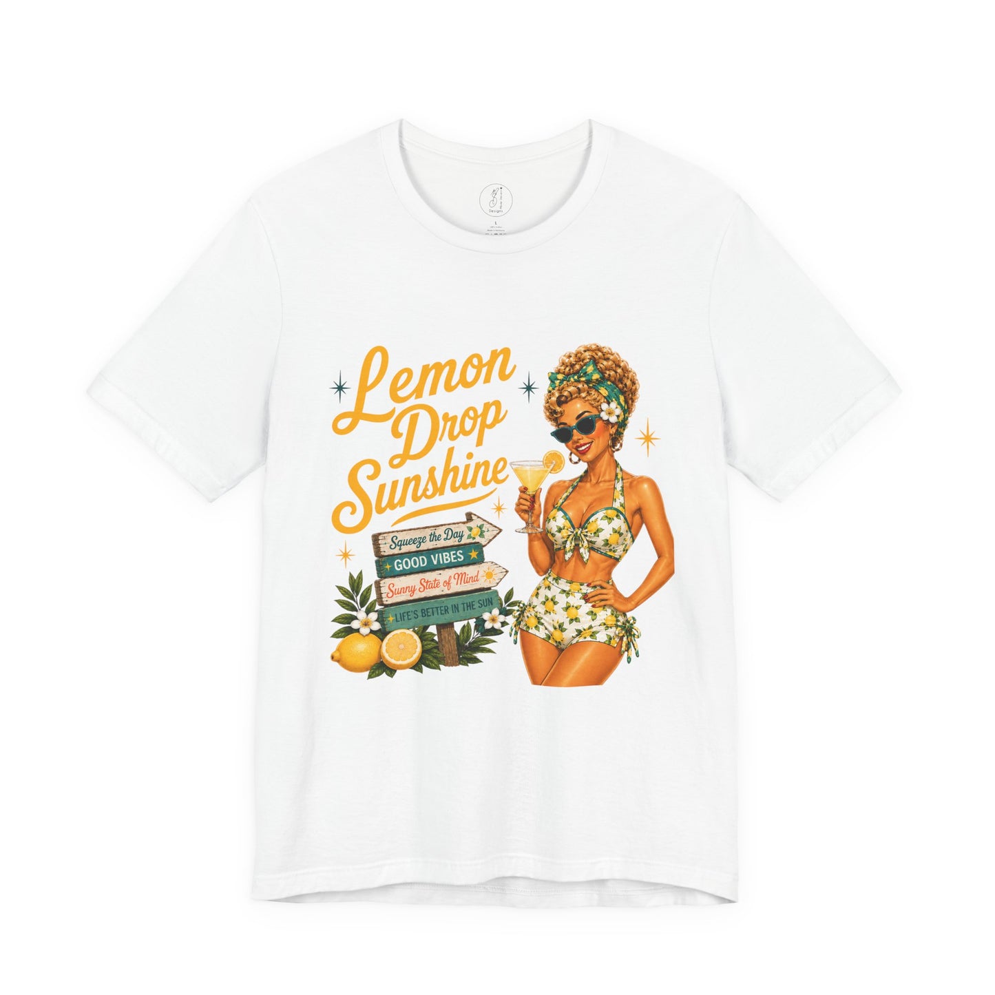 Retro Pin Up Lemon Drop Sunshine Unisex Tee