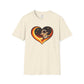 Retro Space Coast Surfing Astronaut Rocket Heart Tee