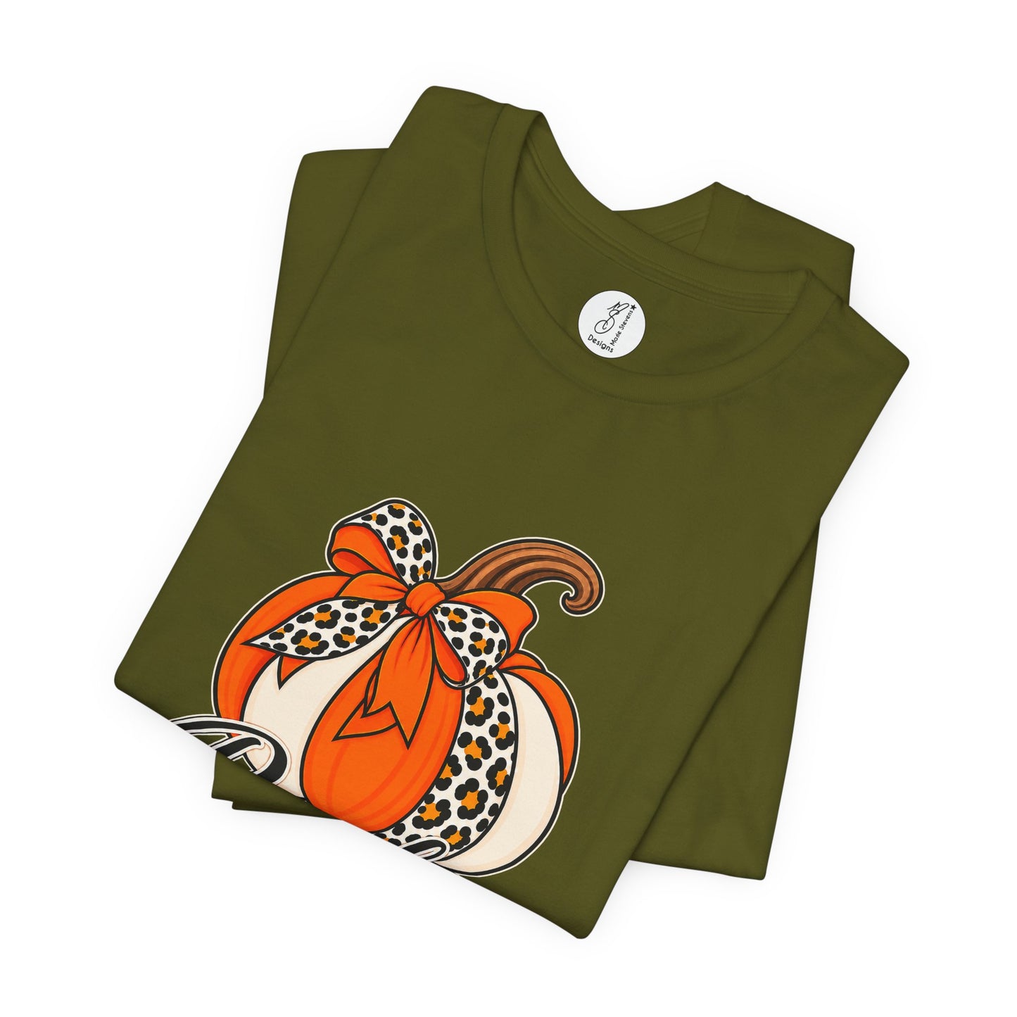Pumpkin Season Tee — Leopard Bow Fall Pumpkin Graphic T‑Shirt