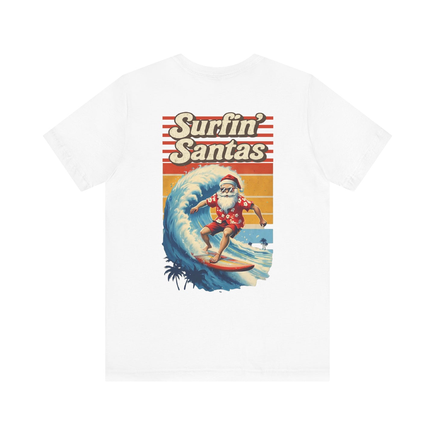 Surfin’ Santa – Retro Coastal Christmas Tee