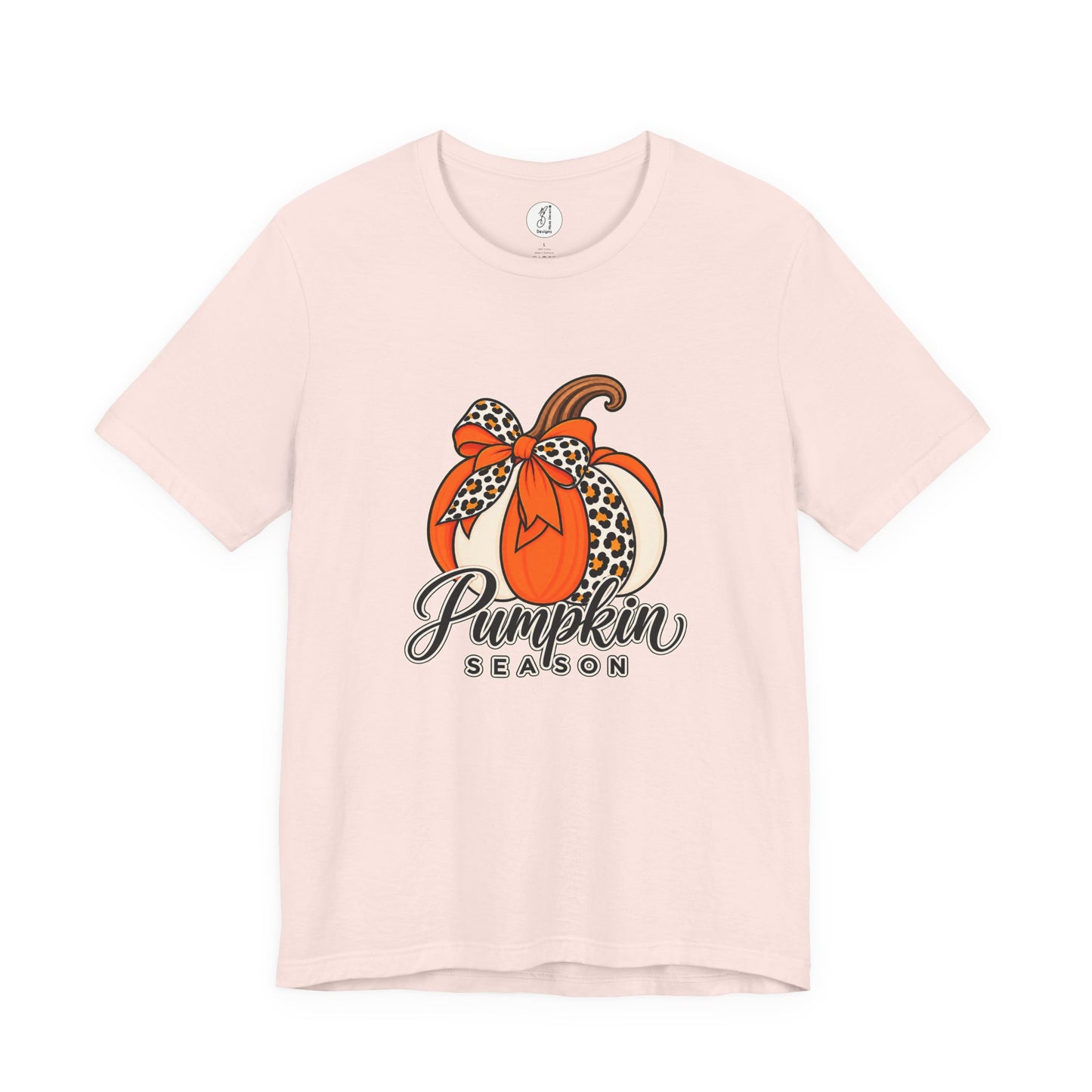Pumpkin Season Tee — Leopard Bow Fall Pumpkin Graphic T‑Shirt