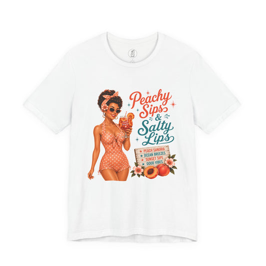 Retro Pin Up Peachy Sips Unisex Tee
