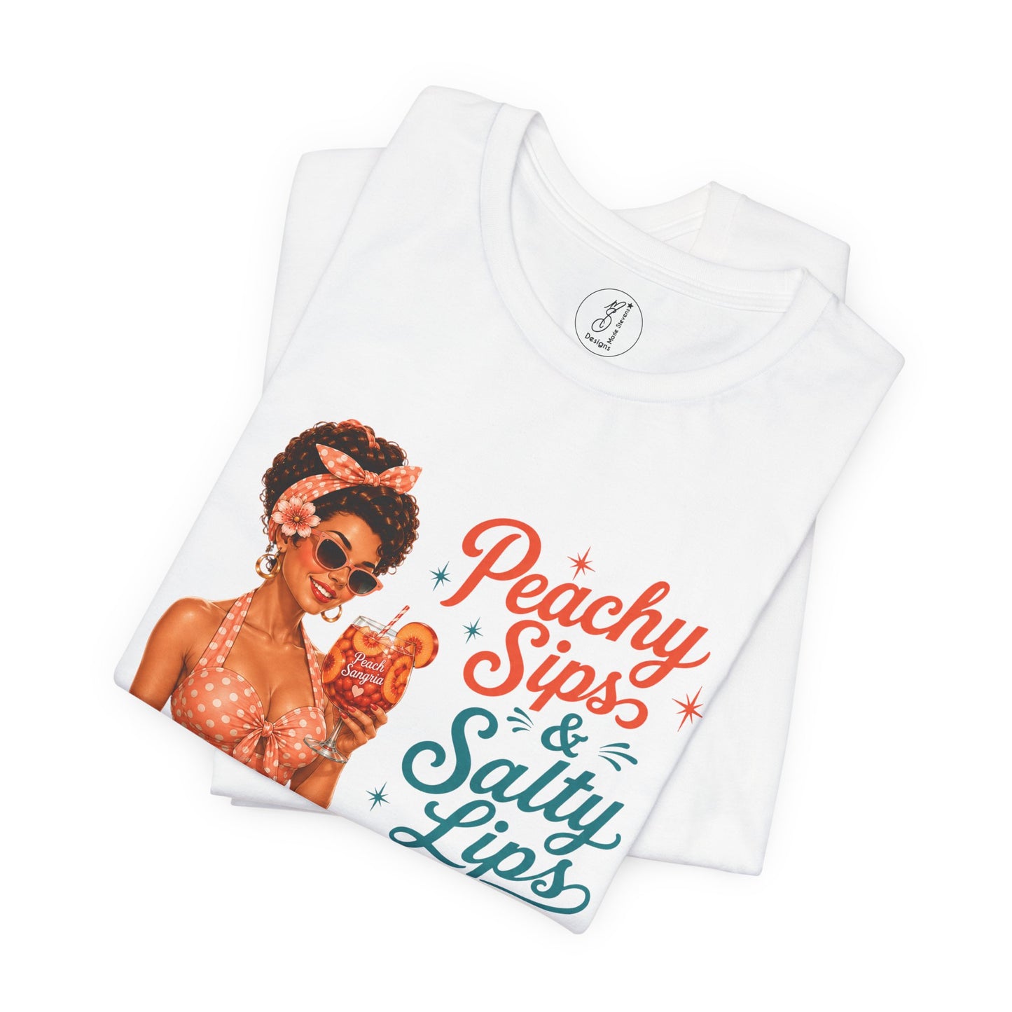 Retro Pin Up Peachy Sips Unisex Tee