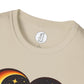 Retro Space Coast Surfing Astronaut Rocket Heart Tee