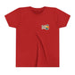 Youth Surfing Santa Tee — "Surfin' Santas" Christmas Beach Holiday Shirt